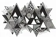 triangles and optical illusions tattoo design idea