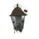 a lantern with spiders-cockroaches-ants-flies, dark-weird, the duality of life, apple,  tattoo design idea