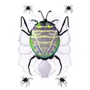 dark lattern with insects-cockroaches-spiders-ants-flies on it, the duality of life, dark, weird, apple tattoo design idea