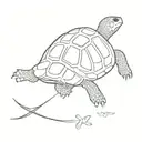 tortoise side view tattoo design idea