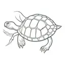 tortoise side view tattoo design idea