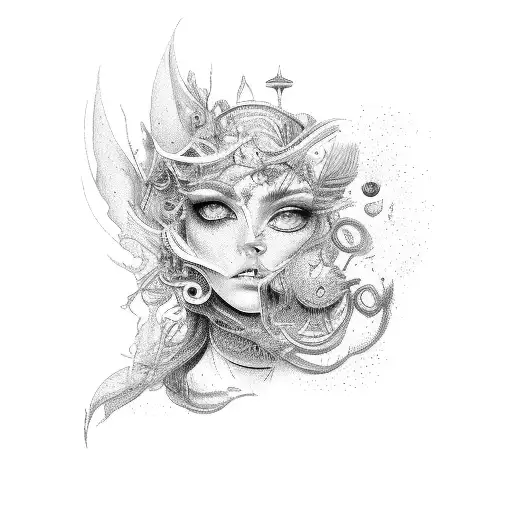 phœnix renaissant futuriste et flamboyant en incluant les lettres V et À qui sont les initiales de ma femme de fils tattoo design idea