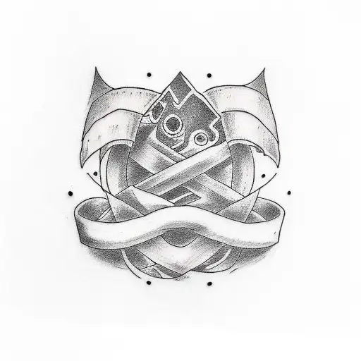 A tattoo that symbolizes infinite loyalty with an underground S design, in a blackwork style. tattoo design idea