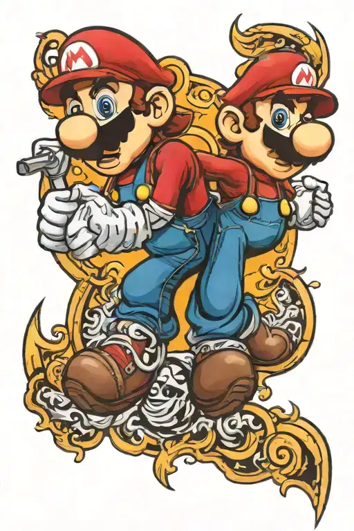 Mario Bros tattoo design idea
