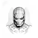 A sketch-style portrait of Spiderman, Iron Man, and Captain America together tattoo design idea