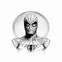 A sketch-style portrait of Spiderman, Iron Man, and Captain America together tattoo design idea