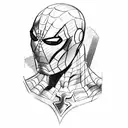 A sketch-style portrait of Spiderman, Iron Man, and Captain America together tattoo design idea