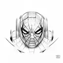 A sketch-style portrait of Spiderman, Iron Man, and Captain America together tattoo design idea