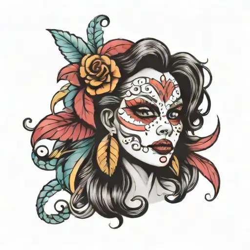 trindad carnival inspired tattoo design idea