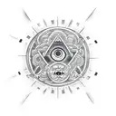 Triangle third eye tattoo design idea