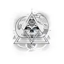 Triangle third eye tattoo design idea