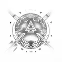 Triangle third eye tattoo design idea