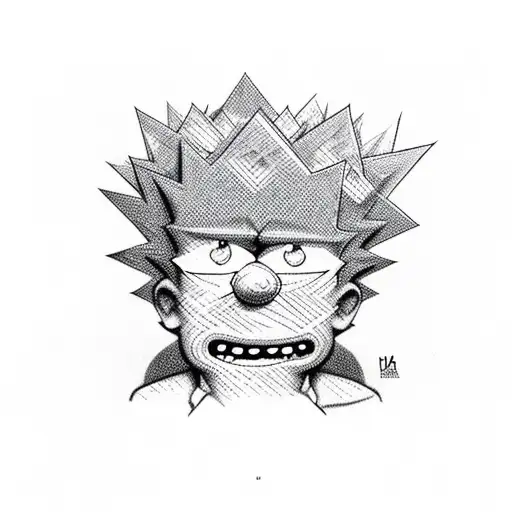Bart Simpson on acid tattoo design idea