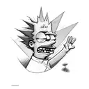Bart Simpson on acid tattoo design idea