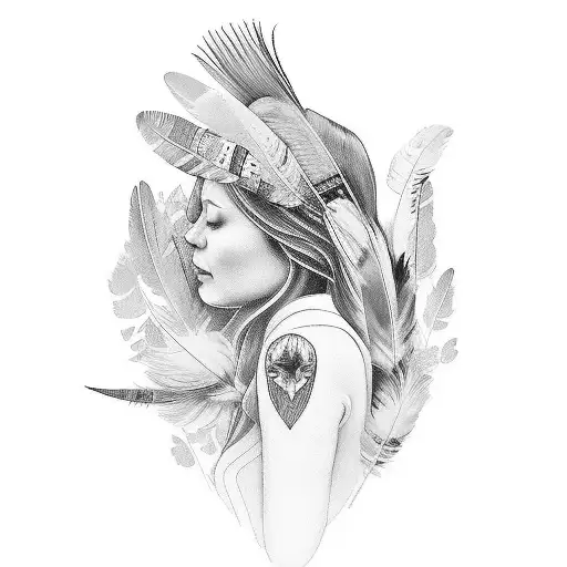 memorial for family with feathers  tattoo design idea
