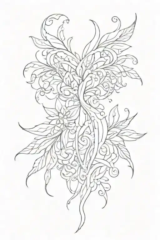 patterns and lines of different thicknesses, delicate  tattoo design idea