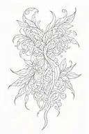 patterns and lines of different thicknesses, delicate  tattoo design idea