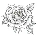 rose with words "she gave my life intertwined tattoo design idea