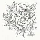 rose with words "she gave my life intertwined tattoo design idea