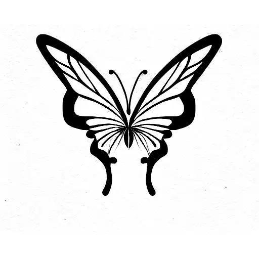 half butterfly half skull of butterfly tattoo design idea