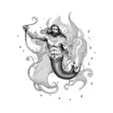 merman tattoo design idea