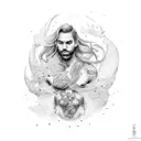 merman tattoo design idea