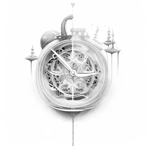  4 children, wife, time and dates tattoo design idea