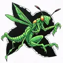 praying mantis Japanese style tattoo design idea