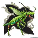 praying mantis Japanese style tattoo design idea