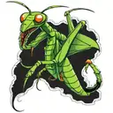praying mantis Japanese style tattoo design idea