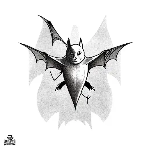 bat flying tattoo design idea