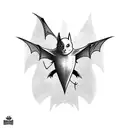 bat flying tattoo design idea