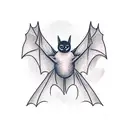 bat flying tattoo design idea