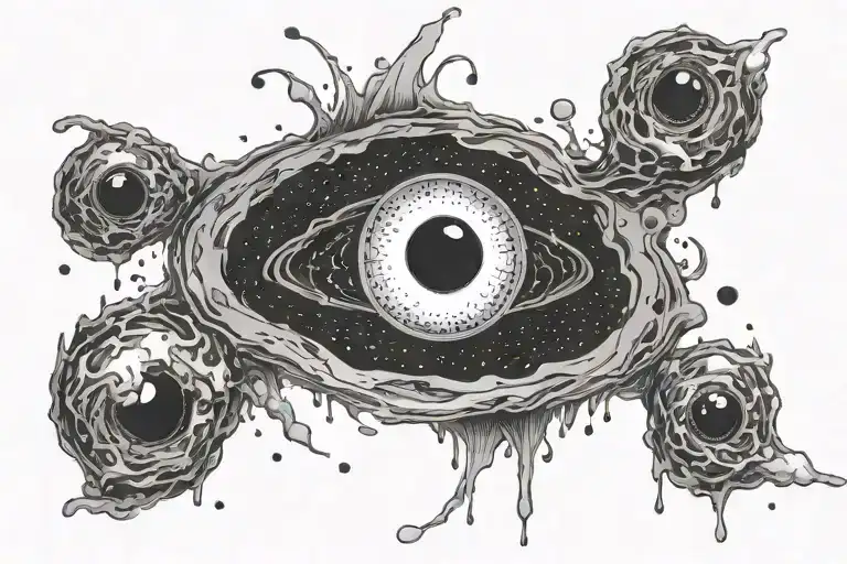 black hole with a citate arround it saying "If truth shall kill them, let them die" in capitals tattoo design idea
