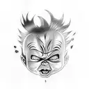 Chucky vs m3gan tattoo design idea