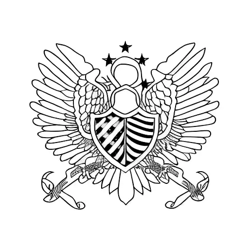 A blackwork tattoo featuring a family tree design with the United States flag as the backdrop to represent your love for family and patriotism tattoo design idea