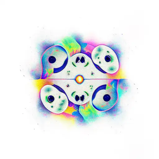 ghosts moon tattoo design idea