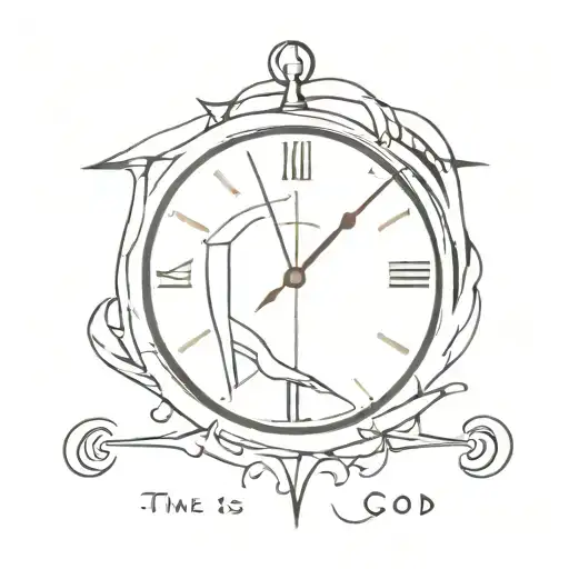 Time is god symbol tattoo design idea