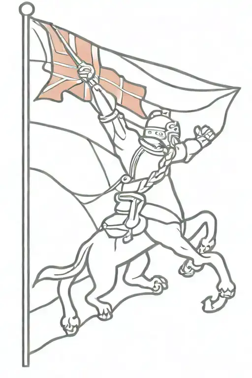 st george flag waving tattoo design idea