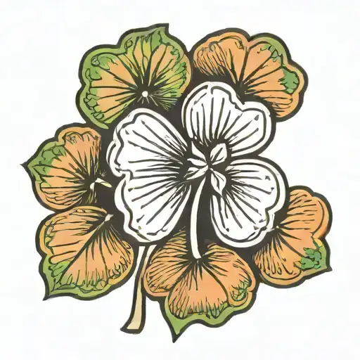 penny with four leaf clover tattoo design idea