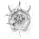 aim, draw, shoot, archery tattoo design idea