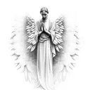 Angel praying tattoo design idea