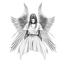 Angel praying tattoo design idea