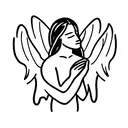 Angel praying tattoo design idea