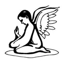 Angel praying tattoo design idea