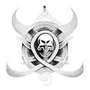 viking skull with a snake in his eyes tattoo design idea