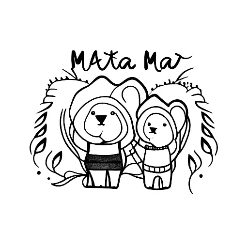 Mama Bear with baby bear with the name Kayla  tattoo design idea