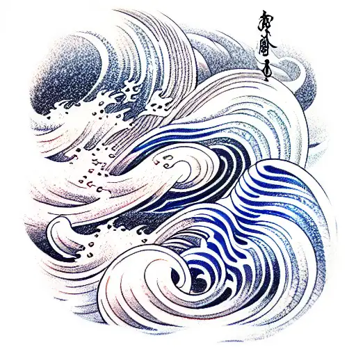 Ocean Wave tattoo design idea