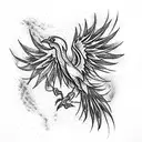 Phoenix and fire bird  tattoo design idea