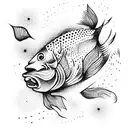 fish playing guitar  tattoo design idea